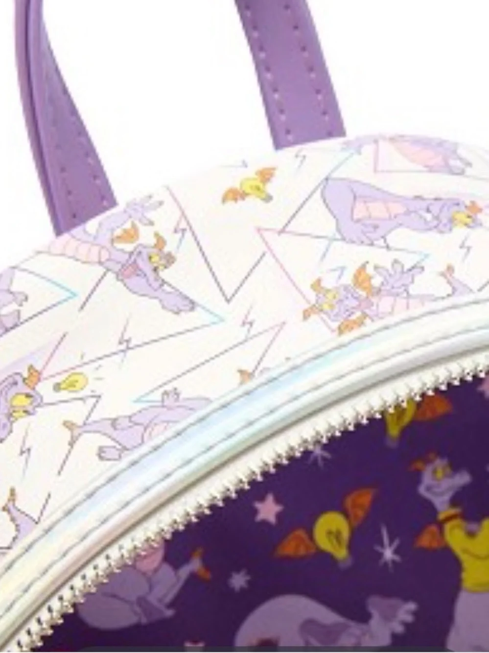 Loungefly Disney Parks FigmentIridescent Holographic allover print Mini BP New!